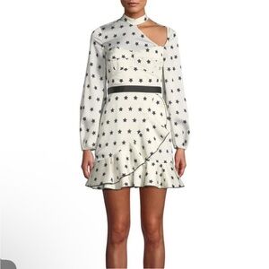 Self Portrait EUC Starry White and Black Dress size 0